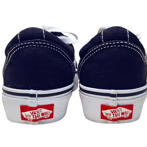 EUC Vans Old Skool Sneakers Black & White Low Top Canvas Skateboard Youth Size 3 - Picture 3 of 5